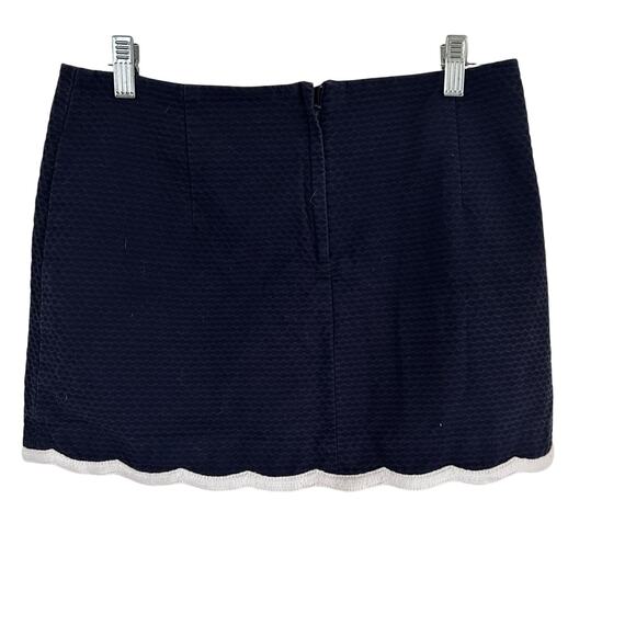 Lilly Pulitzer Navy Scallop Hem Skort White Trim Golf Tennis SZ6 Athleisure - Picture 3 of 10